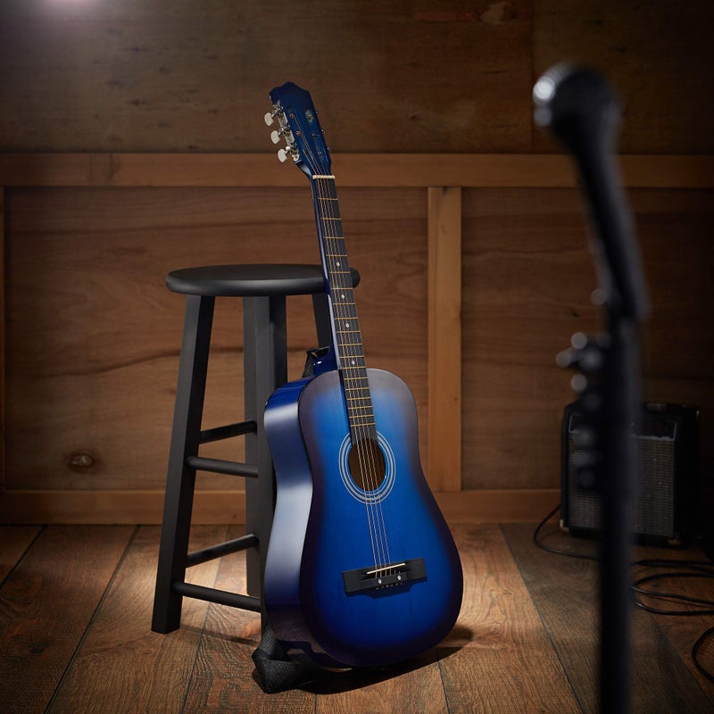 Ashthorpe 38-inch Beginner Acoustic Guitar Package (Blue), Basic Starter Kit w/Gig Bag, Strings, Strap, Tuner, Pitch Pipe, Picks - Image 4